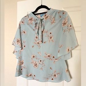 Nordstrom neck tie blouse worn flowing sleeves